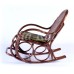 Кресло качалка ротанговое LC PREMIUM  Rocking Chair с подушкой на нижнее сиденье